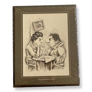 Vintage 1975 Wallace Berrie Hotshots Wood Wall Hanging Plaque The Morning After